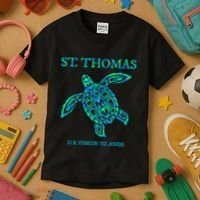St Thomas Sea Turtles Usvi Vacation Souvenir Kids T-Shirt thumb 3