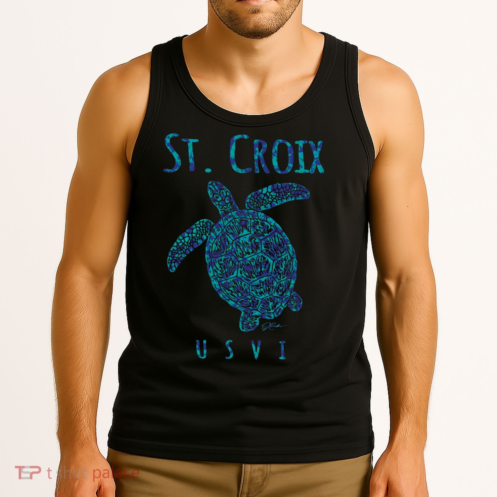 Sea Turtle St Croix USVI Tank Top