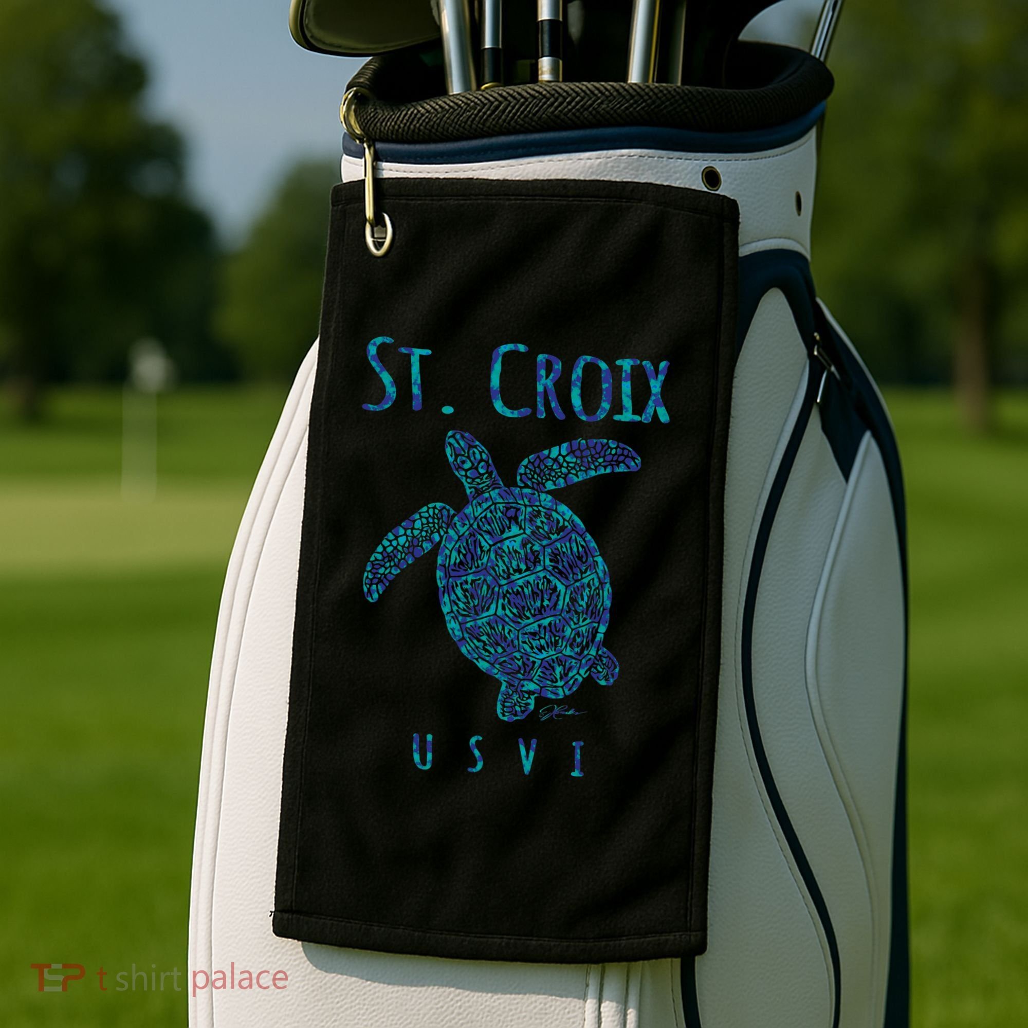 Sea Turtle St Croix USVI Golf Towel