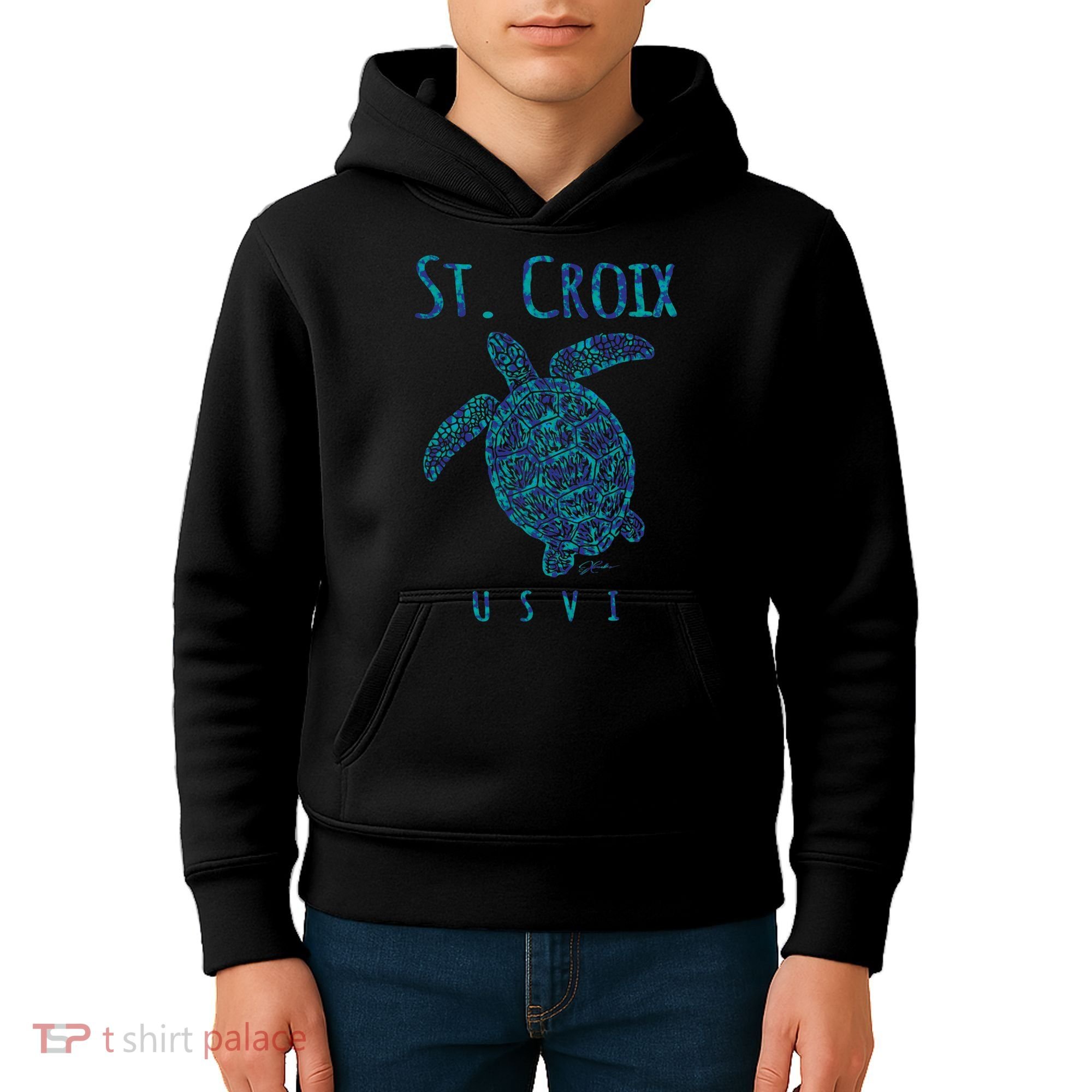 Sea Turtle St Croix USVI Kids Hoodie
