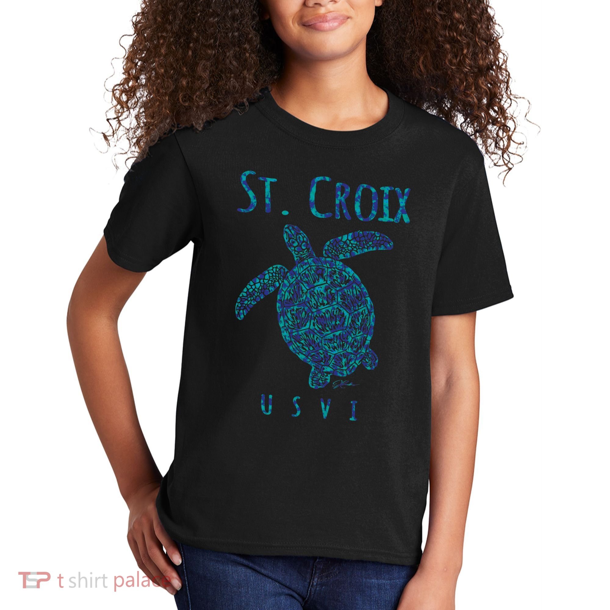 Sea Turtle St Croix USVI Kids T-Shirt