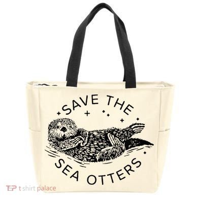 Save The Sea Otters Tote Bag