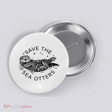 Save The Sea Otters Button