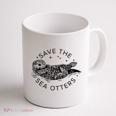Save The Sea Otters Coffee Mug back