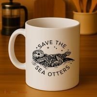 Save The Sea Otters Coffee Mug thumb 4