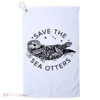 Save The Sea Otters Golf Towel thumb 0