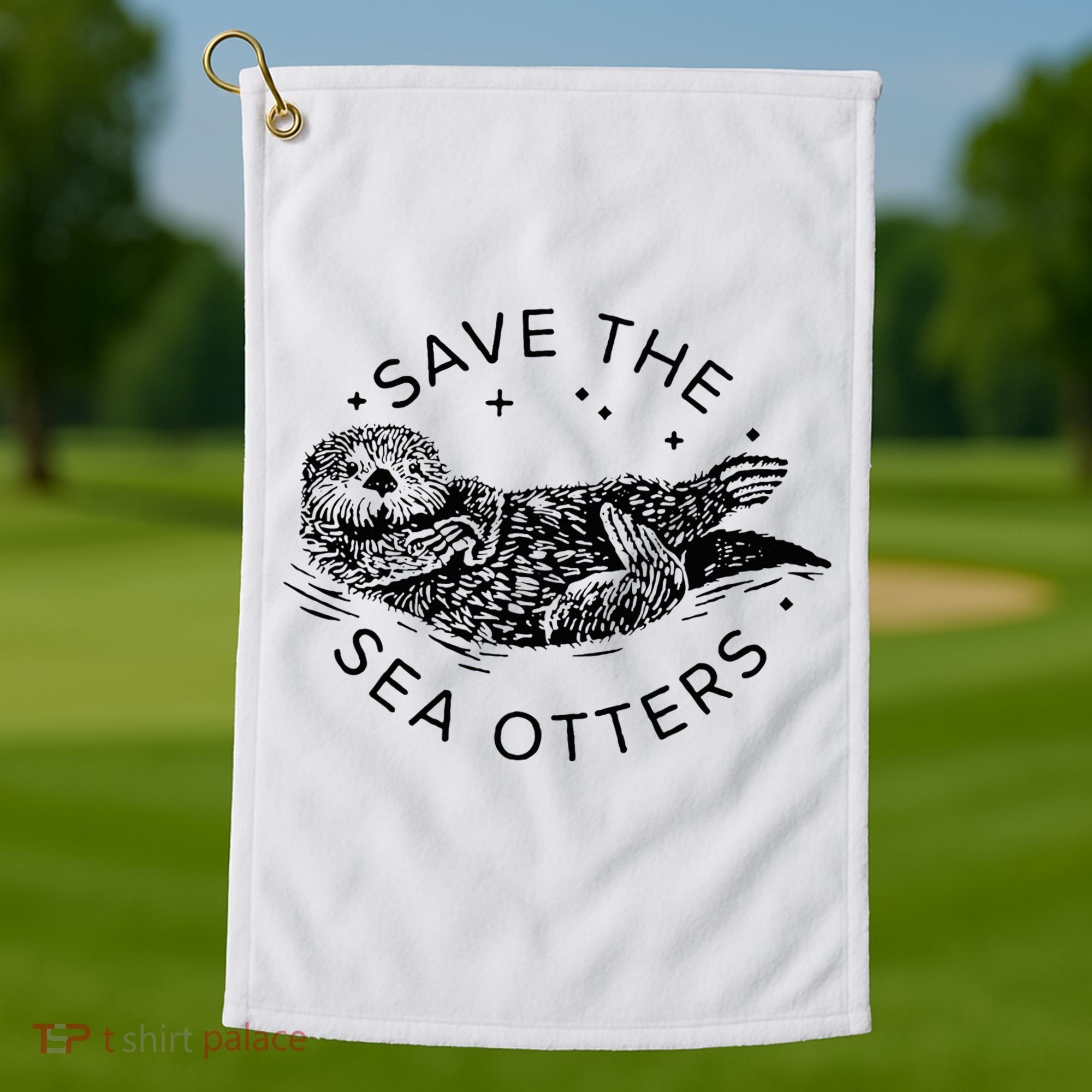 Save The Sea Otters Golf Towel
