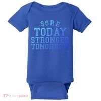 Sore Today Stronger Tomorrow Funny Workout Gym Exercise Gift Baby Bodysuit thumb 0