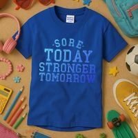 Sore Today Stronger Tomorrow Funny Workout Gym Exercise Gift Kids T-Shirt thumb 3