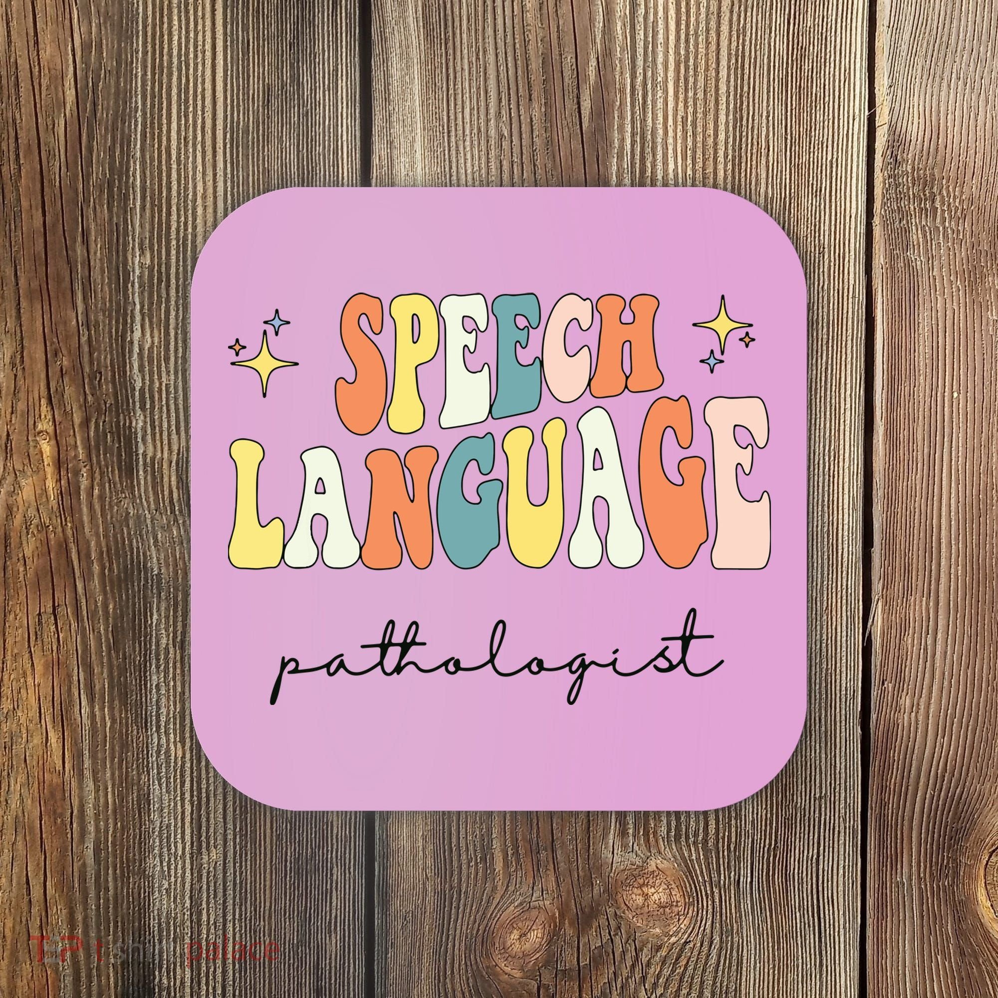 Speech Therapy Speech Language Pathologist Retro SLP Women Coaster