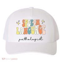 Speech Therapy Speech Language Pathologist Retro SLP Women Yupoong Adult 5-Panel Trucker Hat thumb 0