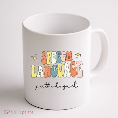 Speech Therapy Speech Language Pathologist Retro SLP Women Coffee Mug back