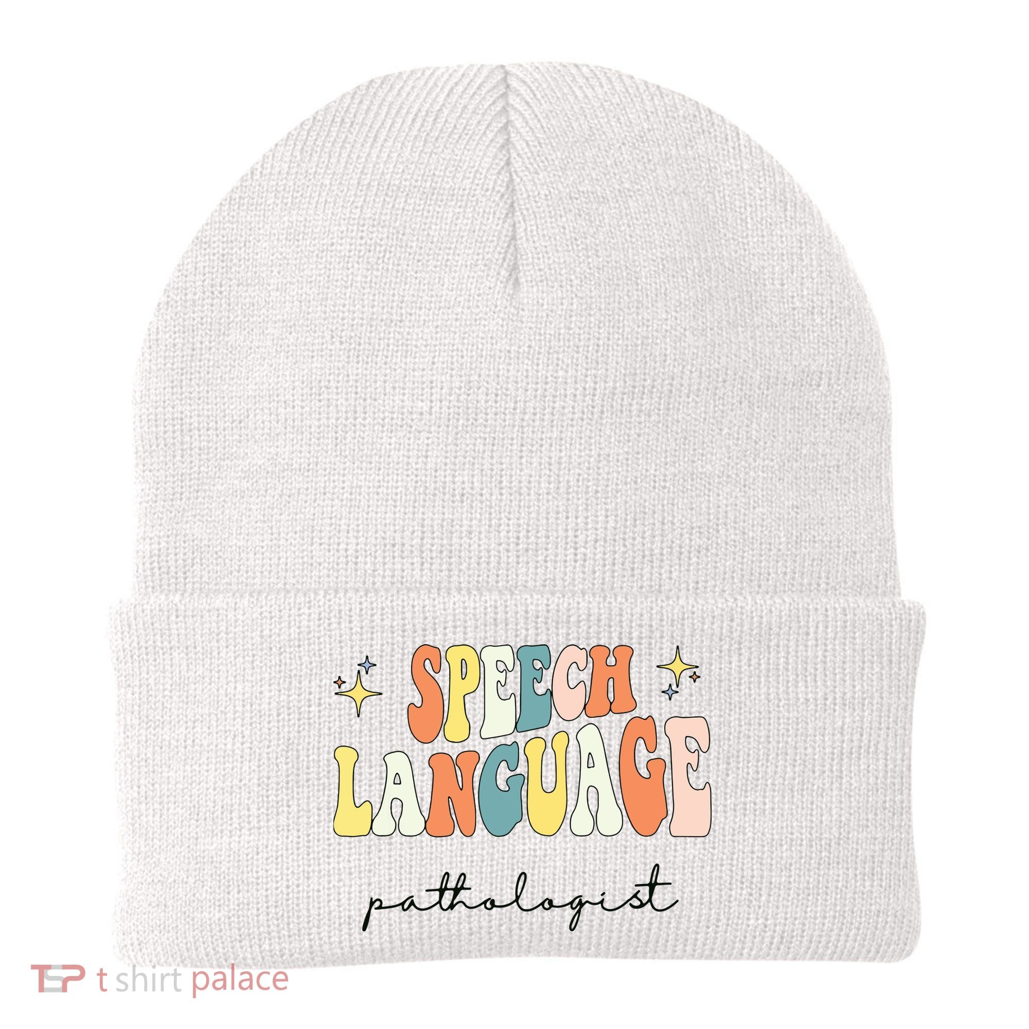 Speech Therapy Speech Language Pathologist Retro SLP Women Beanie