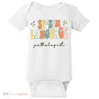 Speech Therapy Speech Language Pathologist Retro SLP Women Baby Bodysuit thumb 0