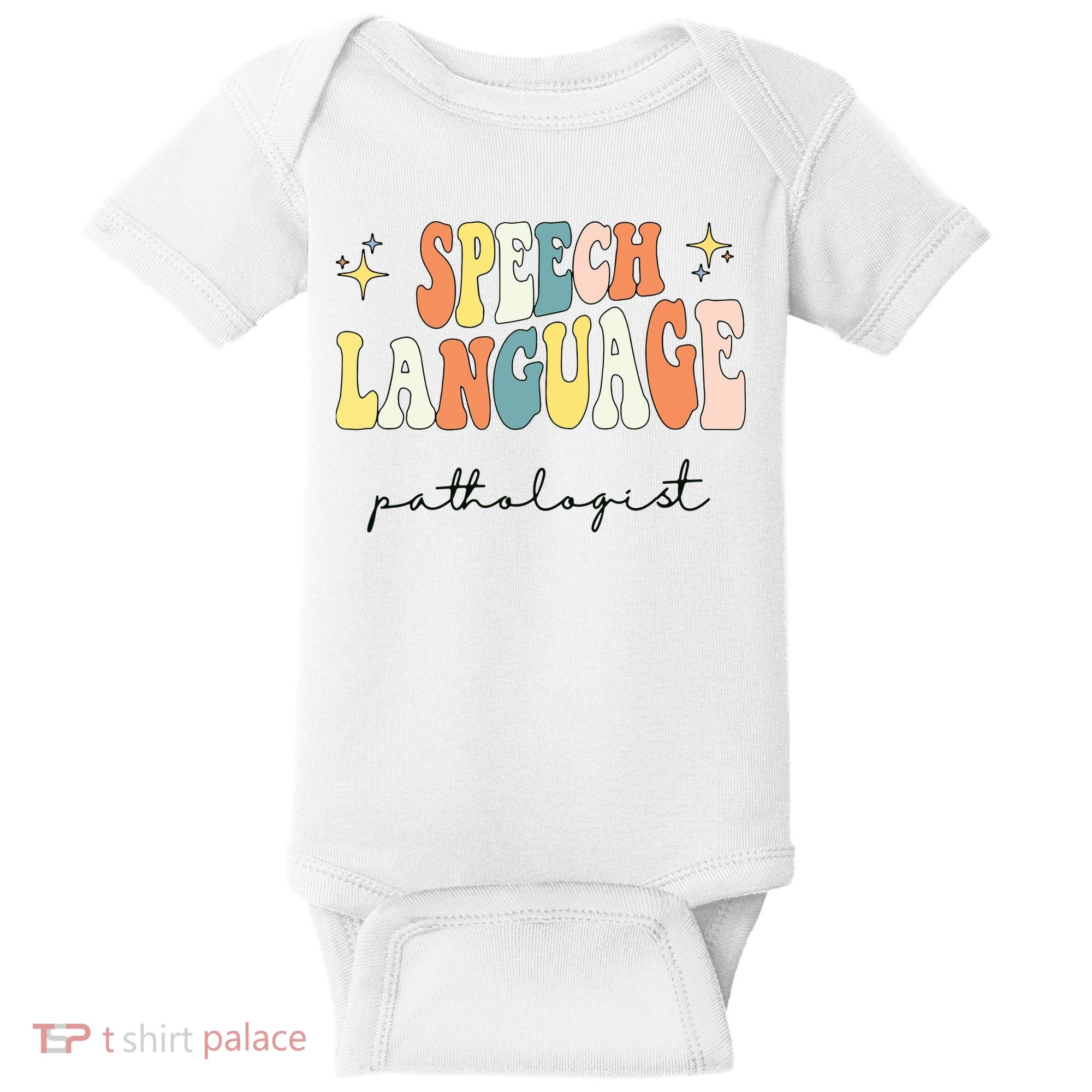 Speech Therapy Speech Language Pathologist Retro SLP Women Baby Bodysuit