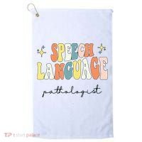Speech Therapy Speech Language Pathologist Retro SLP Women Golf Towel thumb 0