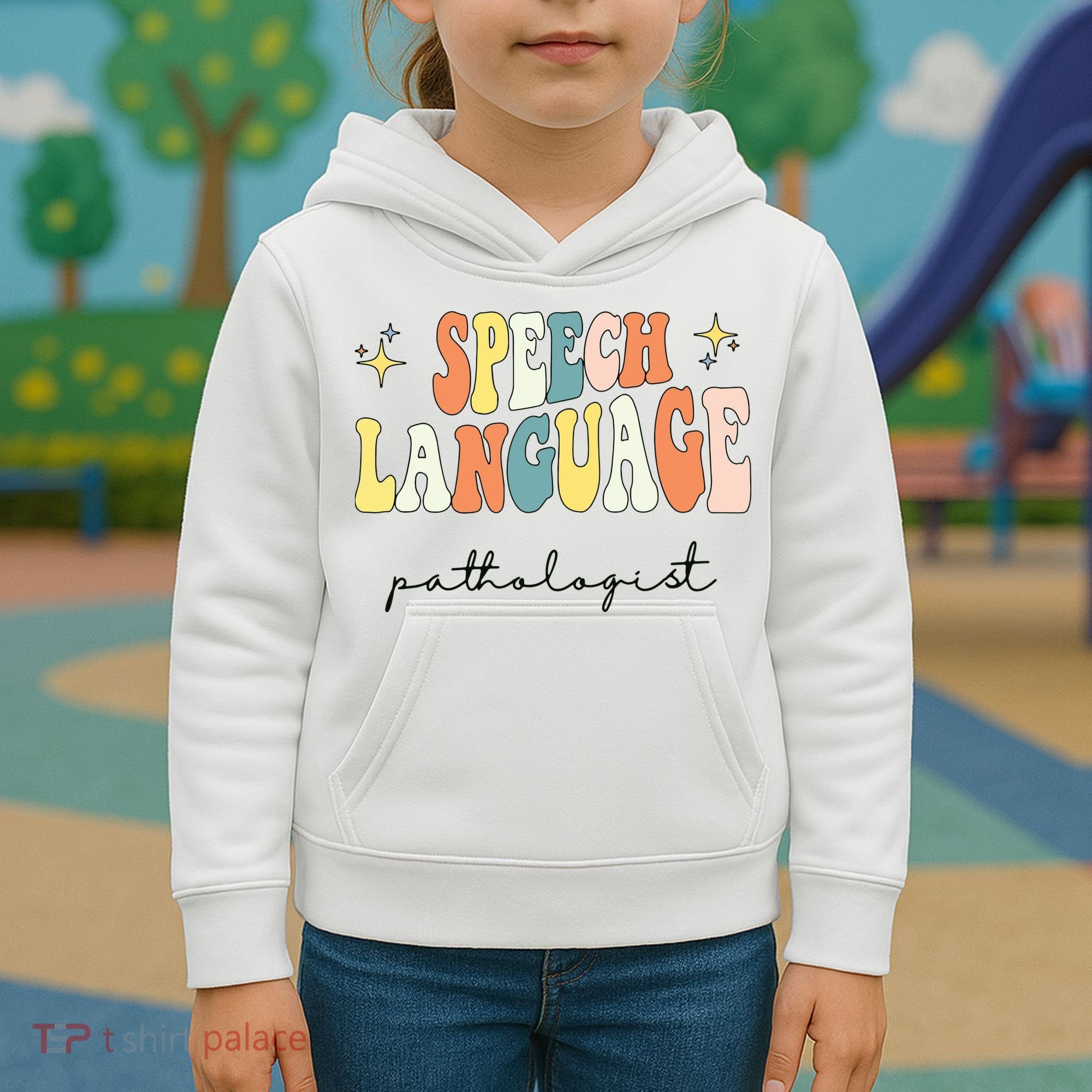 Speech Therapy Speech Language Pathologist Retro SLP Women Kids Hoodie
