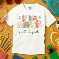 Speech Therapy Speech Language Pathologist Retro SLP Women Kids T-Shirt thumb 3