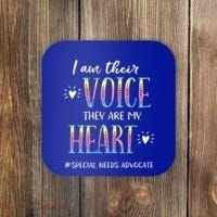 Sped Teacher Special Needs Advocate Gift I Am Their Voice Gift Coaster thumb 0