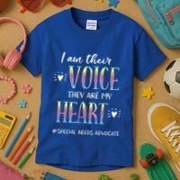 Sped Teacher Special Needs Advocate Gift I Am Their Voice Gift Kids T-Shirt thumb 3