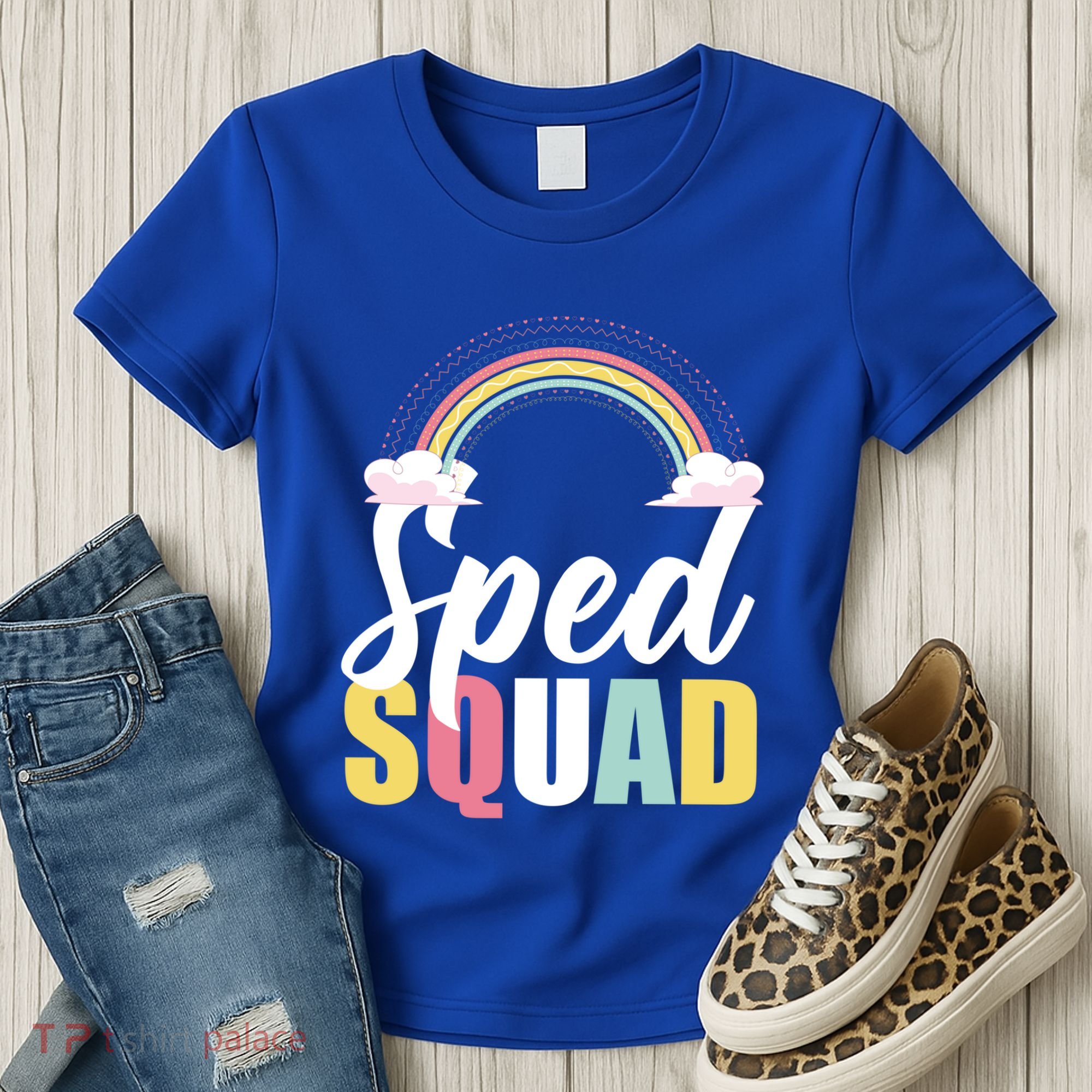 Sped Teacher Sped Squad Rainbow Special Education Teacher Gift Women's T-Shirt