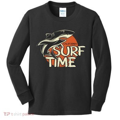 Surf Time Shark Kids Long Sleeve Shirt