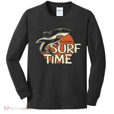 Surf Time Shark Kids Long Sleeve Shirt