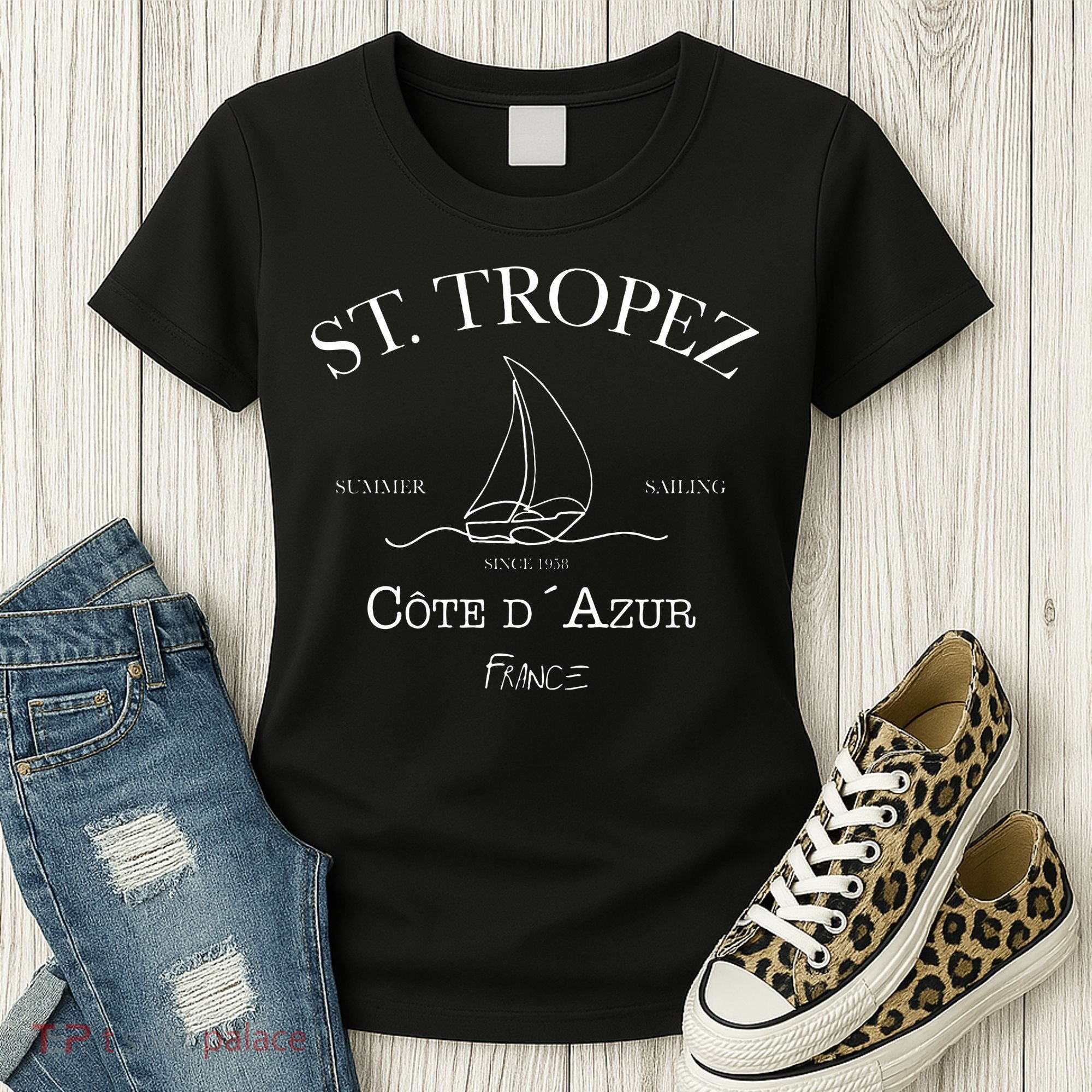St. Tropez Summer Sailing Women's T-Shirt