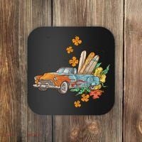 Surfing Tropical Summer Retro Truck Coaster thumb 0