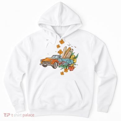Surfing Tropical Summer Retro Truck Hoodie