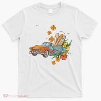 Surfing Tropical Summer Retro Truck T-Shirt thumb 0