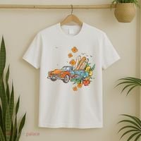 Surfing Tropical Summer Retro Truck T-Shirt thumb 2