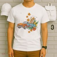 Surfing Tropical Summer Retro Truck T-Shirt thumb 6