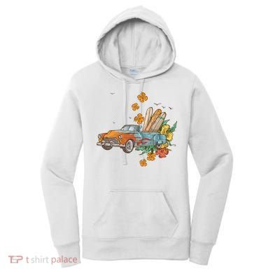 Surfing Tropical Summer Retro Truck Women's Hoodie