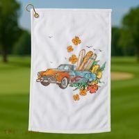 Surfing Tropical Summer Retro Truck Golf Towel thumb 1