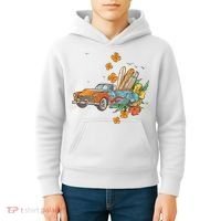 Surfing Tropical Summer Retro Truck Kids Hoodie thumb 4