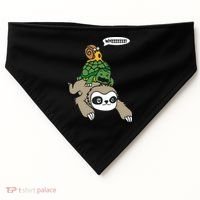 Sloth Turtle Snail Piggyback Animal Running Wild USA-Made Doggie Bandana thumb 0