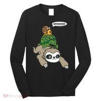 Sloth Turtle Snail Piggyback Animal Running Wild Long Sleeve Shirt thumb 0