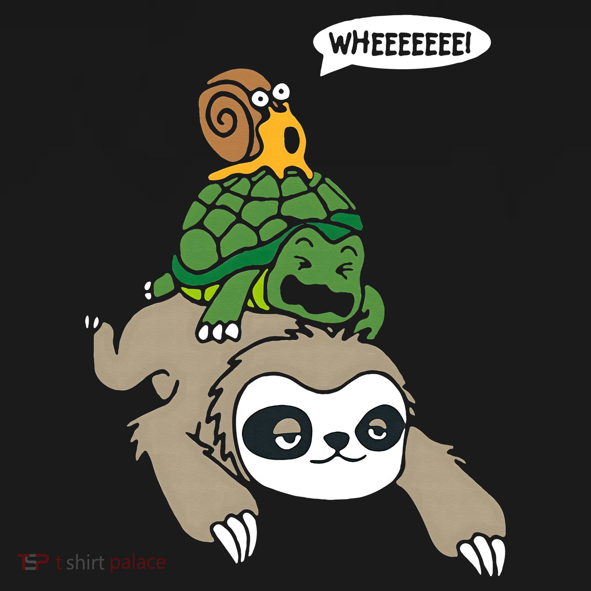 Sloth Turtle Snail Piggyback Animal Running Wild Long Sleeve Shirt