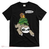 Sloth Turtle Snail Piggyback Animal Running Wild T-Shirt thumb 0