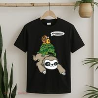 Sloth Turtle Snail Piggyback Animal Running Wild T-Shirt thumb 2