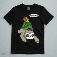 Sloth Turtle Snail Piggyback Animal Running Wild T-Shirt thumb 5