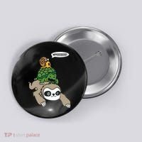 Sloth Turtle Snail Piggyback Animal Running Wild Button thumb 0