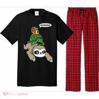 Sloth Turtle Snail Piggyback Animal Running Wild Pajama Set thumb 0