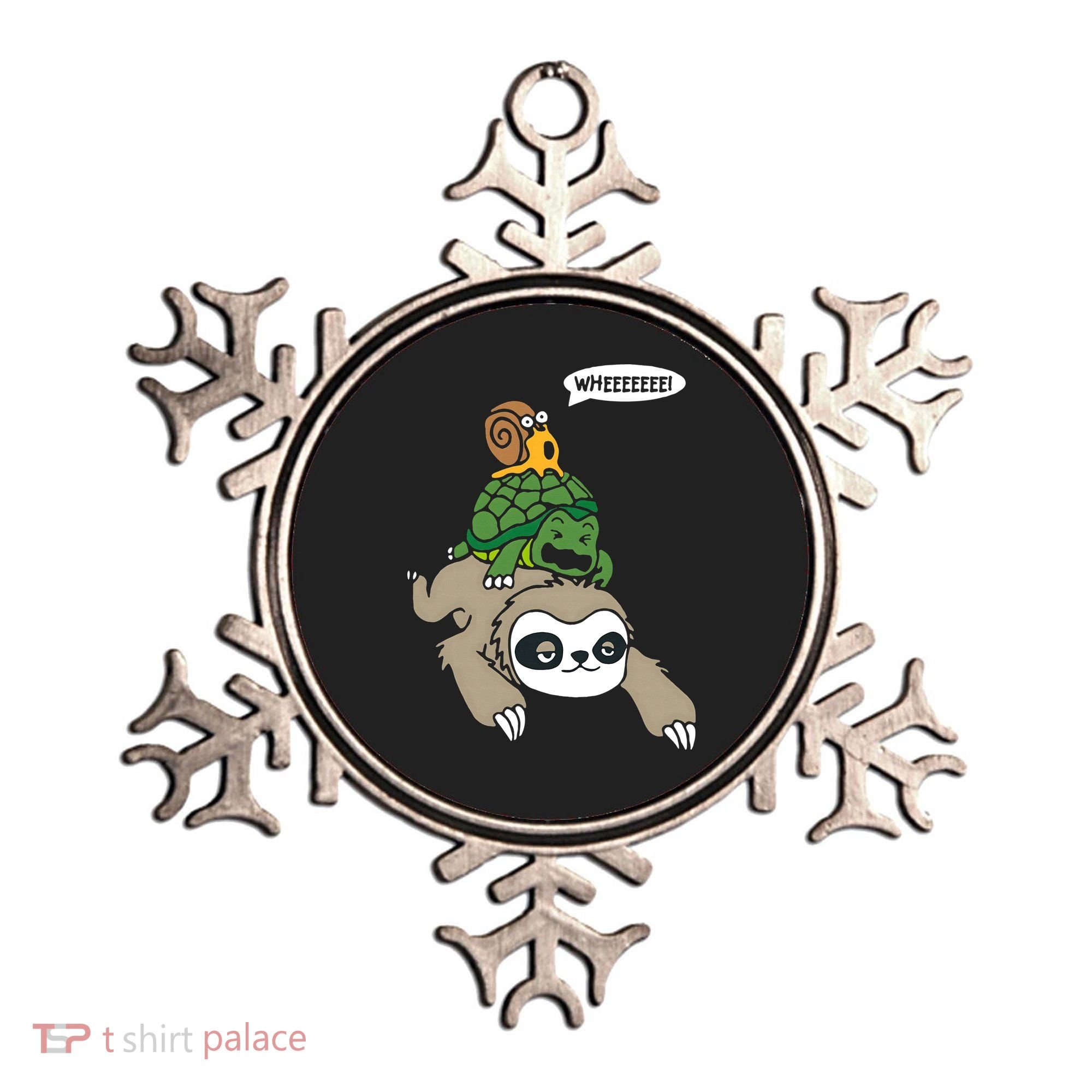 Sloth Turtle Snail Piggyback Animal Running Wild Ornament