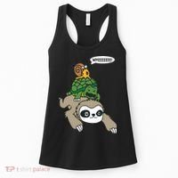 Sloth Turtle Snail Piggyback Animal Running Wild Women's Tank Top thumb 0