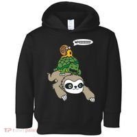 Sloth Turtle Snail Piggyback Animal Running Wild Toddler Hoodie thumb 0