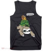 Sloth Turtle Snail Piggyback Animal Running Wild Tank Top thumb 0