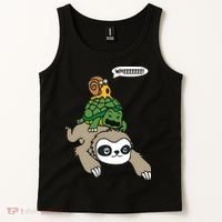 Sloth Turtle Snail Piggyback Animal Running Wild Tank Top thumb 2