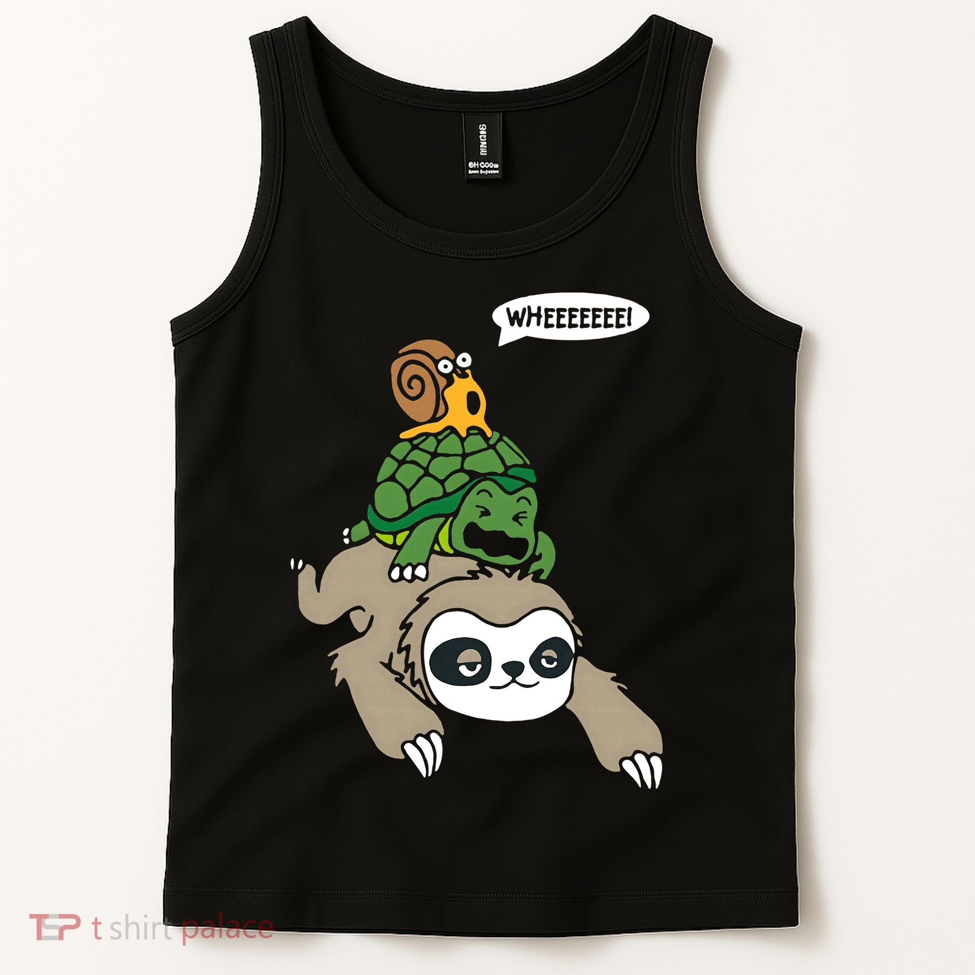Sloth Turtle Snail Piggyback Animal Running Wild Tank Top